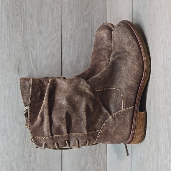 Sofft Women Sharnell  Aqua Leather Lace Up Back Moto Boots Shoes Sz 8.5 - Picture 3 of 15